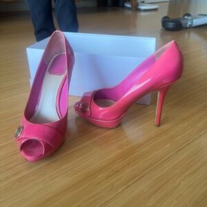 Dior Vibrant Pink Peep-Toe Heels